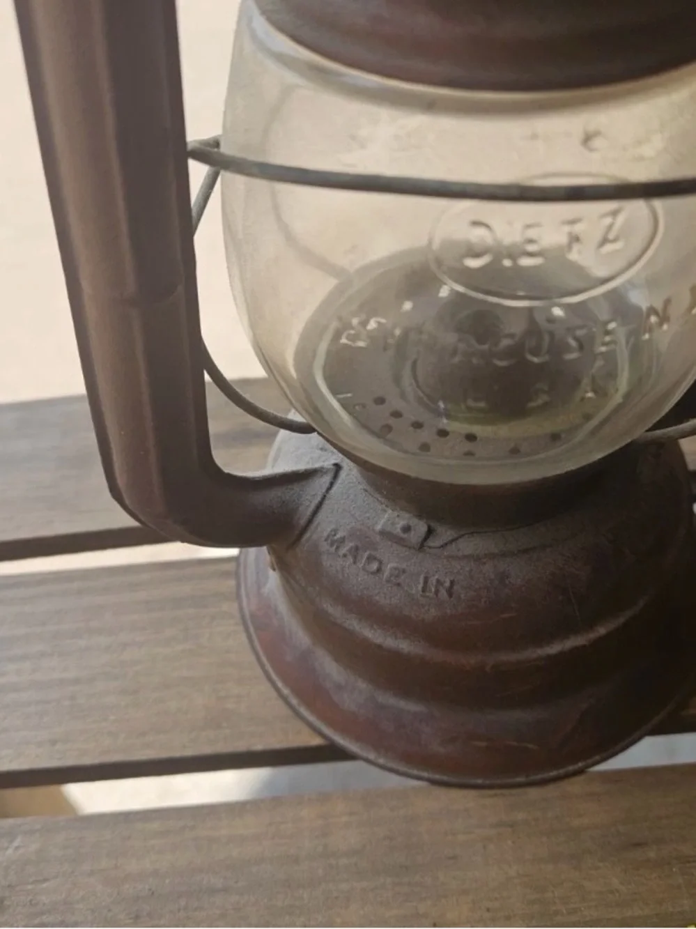 Vintage Dietz Comet Railroad Oil Lantern Original Embossed Globe